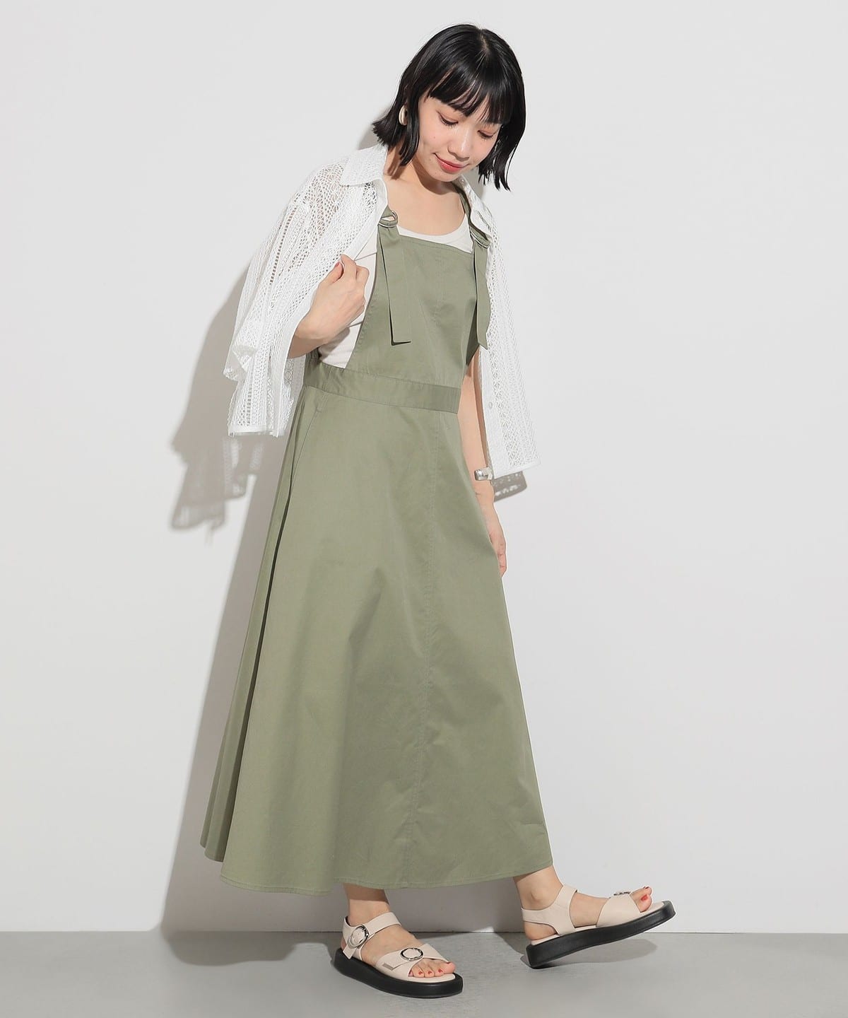 フレア ジャンパースカート スカート WOMEN OLIVE ONE SIZE フレア ジャンパースカート スカート WOMEN OLIVE ONE SIZE
