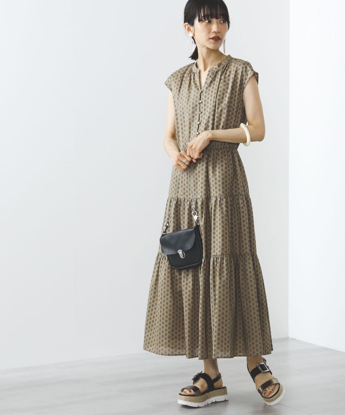 スキッパー ティアードワンピース ワンピース WOMEN PATTERN CAMEL ONE SIZE スキッパー ティアードワンピース ワンピース WOMEN PATTERN CAMEL ONE SIZE