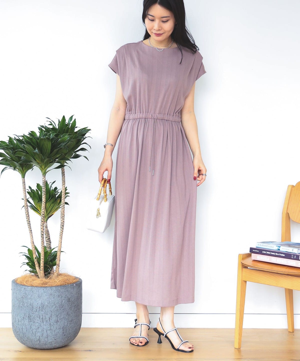 BEAMS HEART（ビームス ハート）肩タック ドロストワンピース