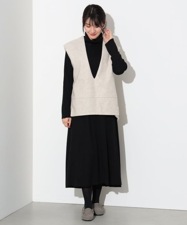 BEAMS HEART（ビームス ハート）ジレ × リブニットワンピース