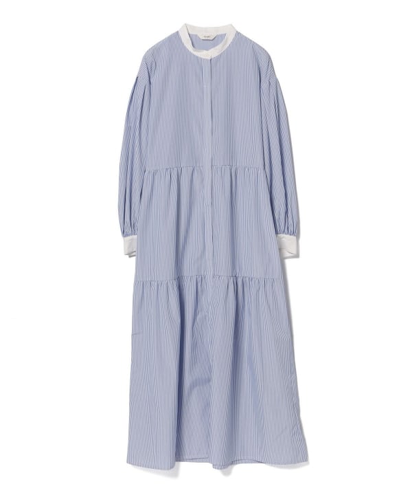BEAMS HEART ワンピース ストライプシャツ シェイプワンピース