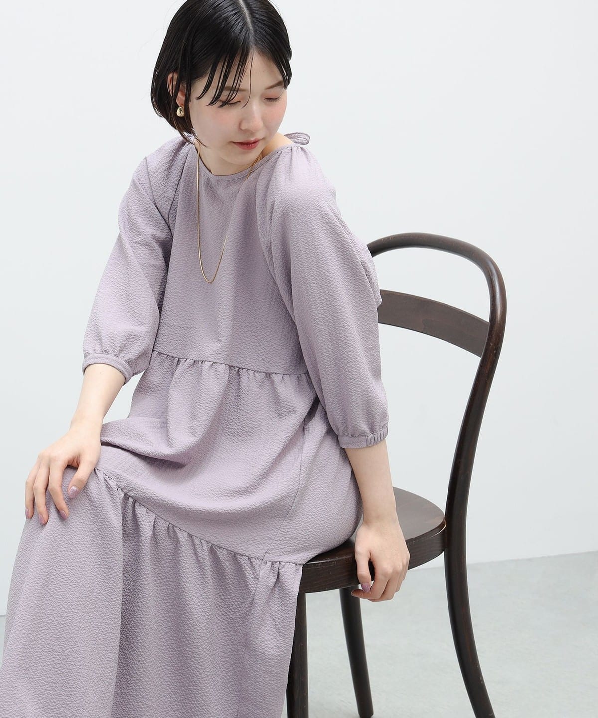5分袖ティアード ワンピース ワンピース WOMEN LIGHT PURPLE ONE SIZE 5分袖ティアード ワンピース ワンピース WOMEN LIGHT PURPLE ONE SIZE