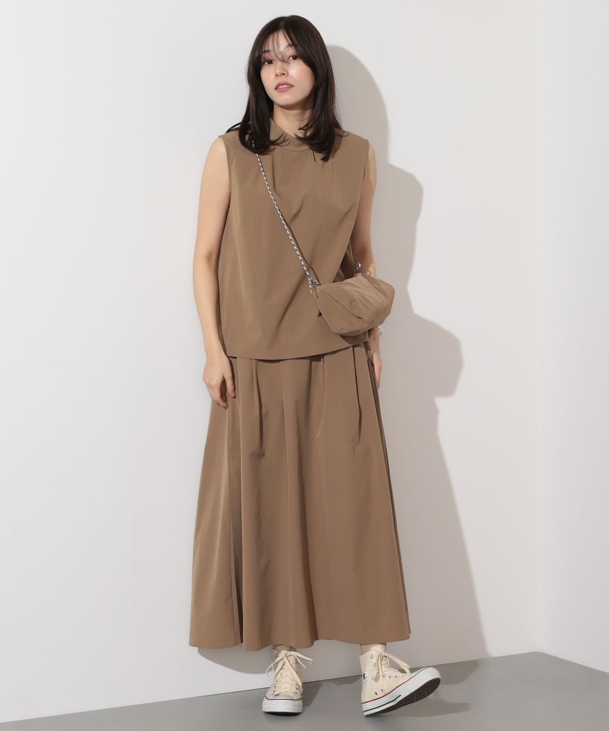 セットアップワンピース × バッグ(セットアイテム・洗濯可) ワンピース WOMEN DARK BEIGE ONE SIZE セットアップワンピース × バッグ(セットアイテム・洗濯可) ワンピース WOMEN DARK BEIGE ONE SIZE