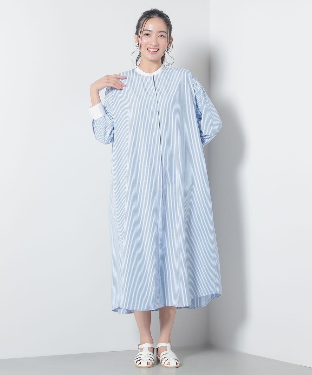 クレリック シャツワンピース ワンピース WOMEN GRAYISH BLUE ONE SIZE クレリック シャツワンピース ワンピース WOMEN GRAYISH BLUE ONE SIZE
