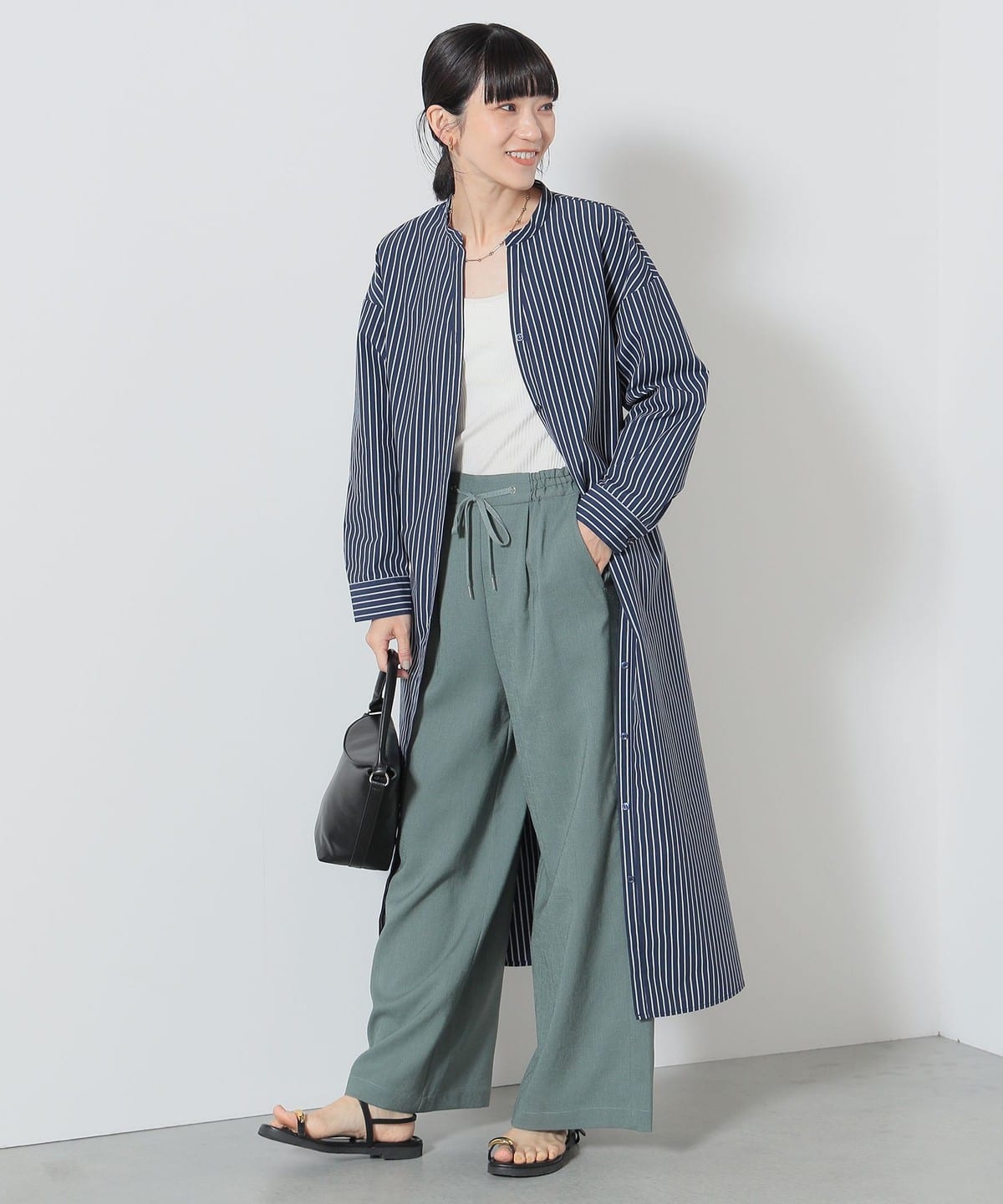 BEAMS HEART（ビームス ハート）スキッパー風 シャツワンピース