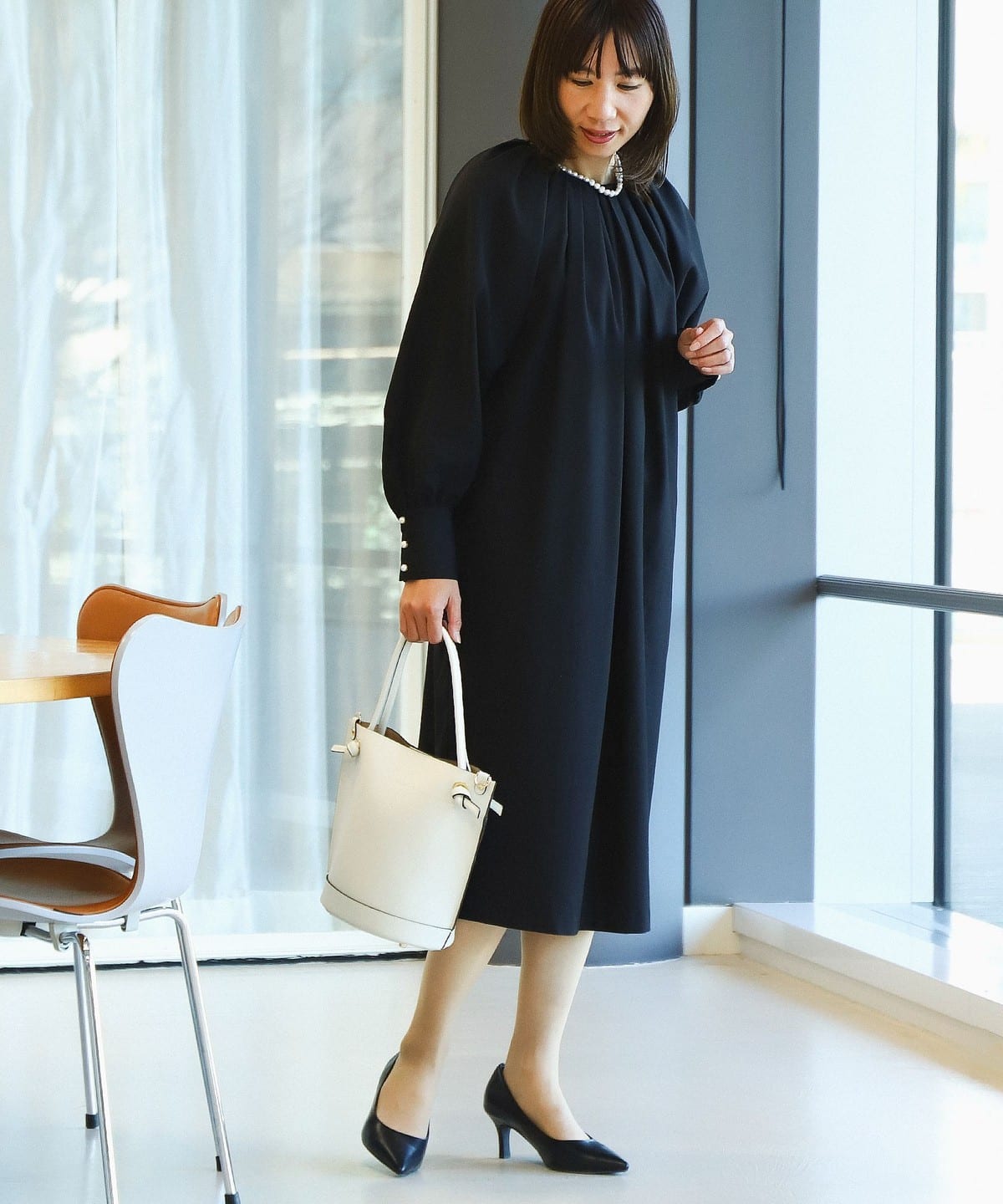 ボリュームタック ワンピース ワンピース WOMEN BLACK ONE SIZE ボリュームタック ワンピース ワンピース WOMEN BLACK ONE SIZE