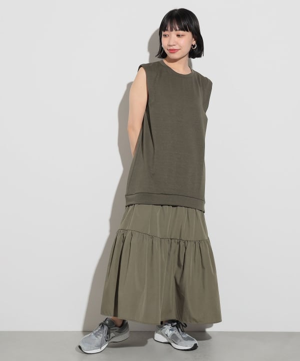 美品】ビームスハート ノースリーブひざ丈ワンピース ウエスト