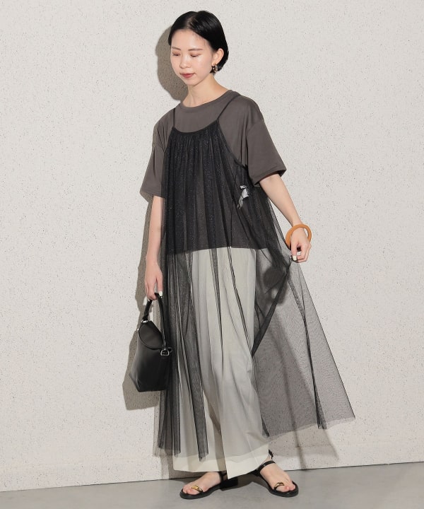 BEAMS HEART（ビームス ハート）ラメチュールワンピース × T