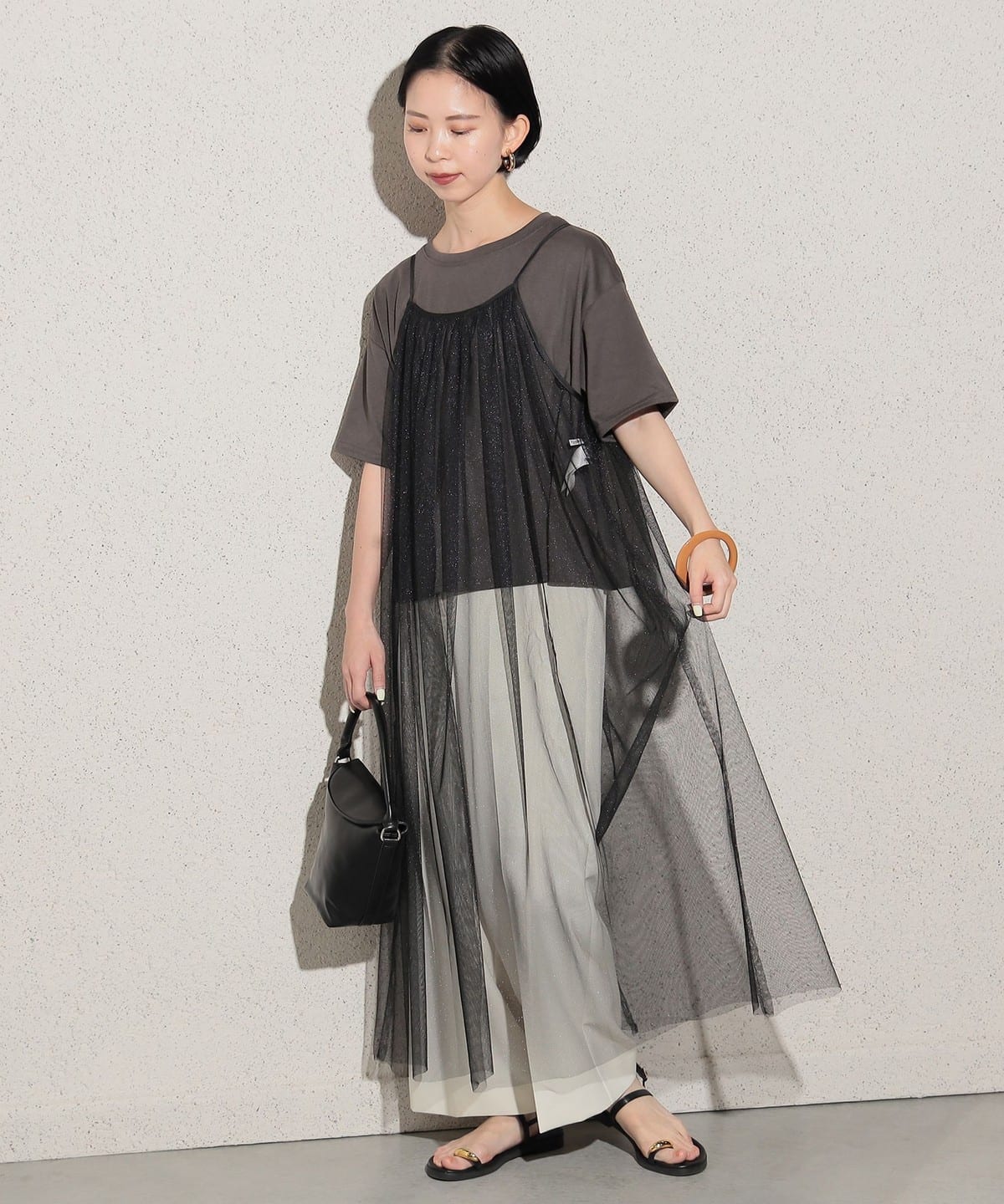 BEAMS HEART（ビームス ハート）ラメチュールワンピース × T
