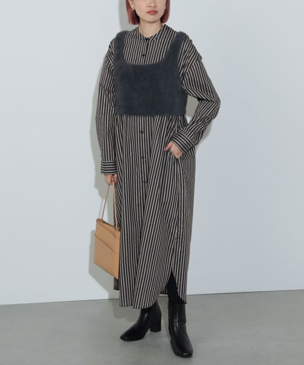 R*読様 ジェームスパースのワンピースです。 新品、タグ付き BEAMS HEART（ビームス ハート）ビスチェ × シャツワンピ―ス