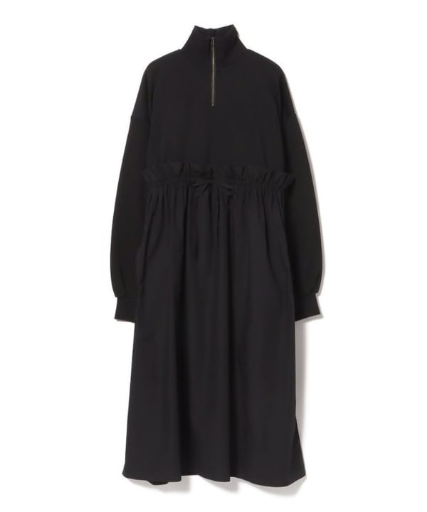 BEAMS HEART（ビームス ハート）異素材 ハーフジップ ワンピース