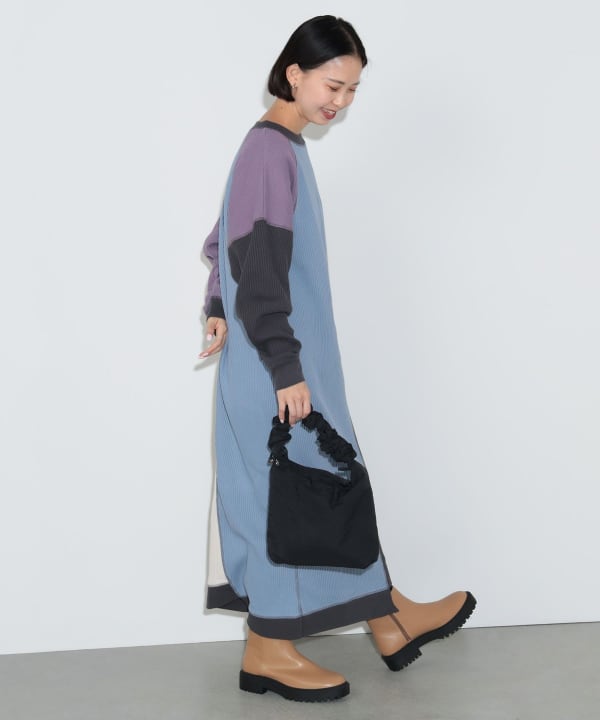 BEAMS GOLF ビームスゴルフワッフルニット ワンピース ロング