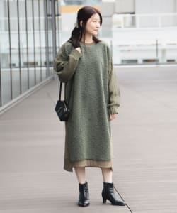 Mixed material fleece dress (machine washable)