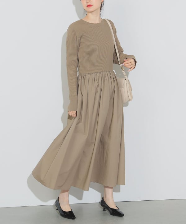 BEAMS HEART (BEAMS HEART) Rib knit combination waist