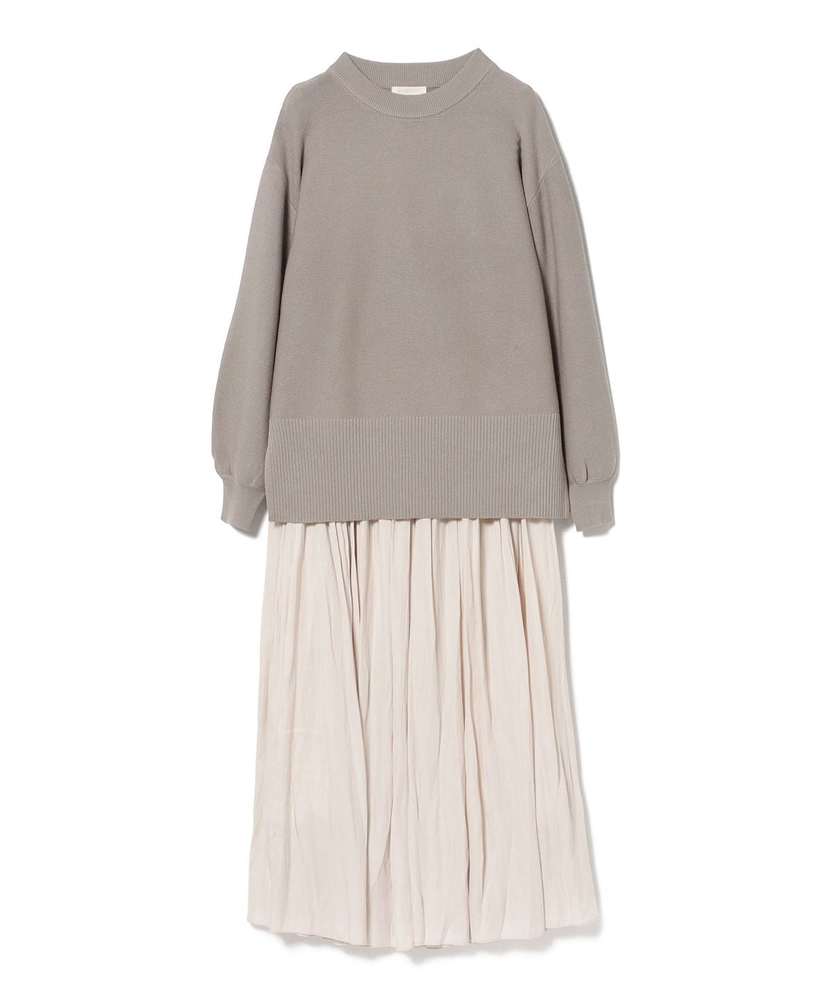 ハイネックプルオーバー × スカート (セットアイテム) ワンピース WOMEN GREIGE×IVORY ONE SIZE ハイネックプルオーバー × スカート (セットアイテム) ワンピース WOMEN GREIGE×IVORY ONE SIZE
