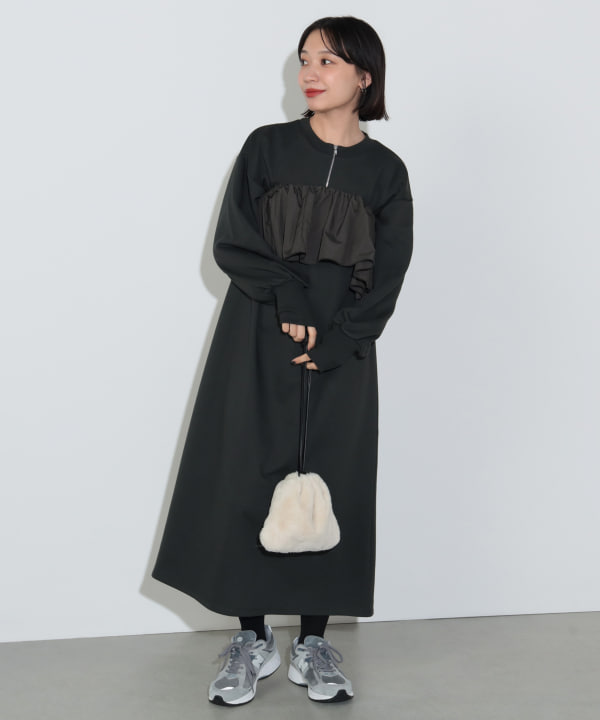 BEAMS HEART（ビームス ハート）袖フリル カットソー ワンピース
