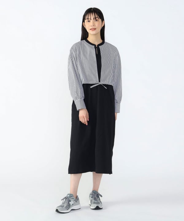Brave Heart レイヤードワンピース ネイビー 365日大人の味方シフォン重なるレイヤードワンピース『ネイビー