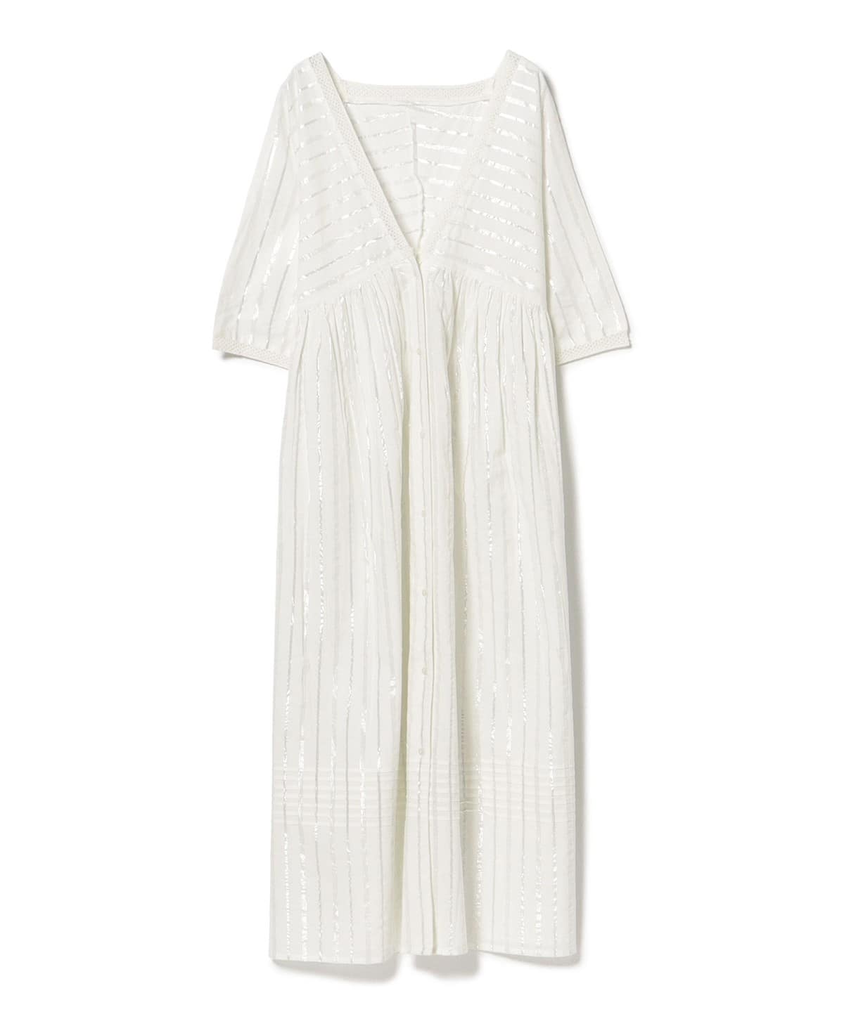 INDIA ラメ ストライプ ワンピース ワンピース WOMEN OFF WHITE ONE SIZE INDIA ラメ ストライプ ワンピース ワンピース WOMEN OFF WHITE ONE SIZE
