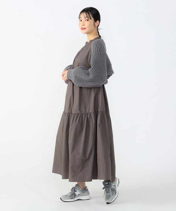 着物リメイク ウエスト切り替えギャザーワンピース ボレロ付き