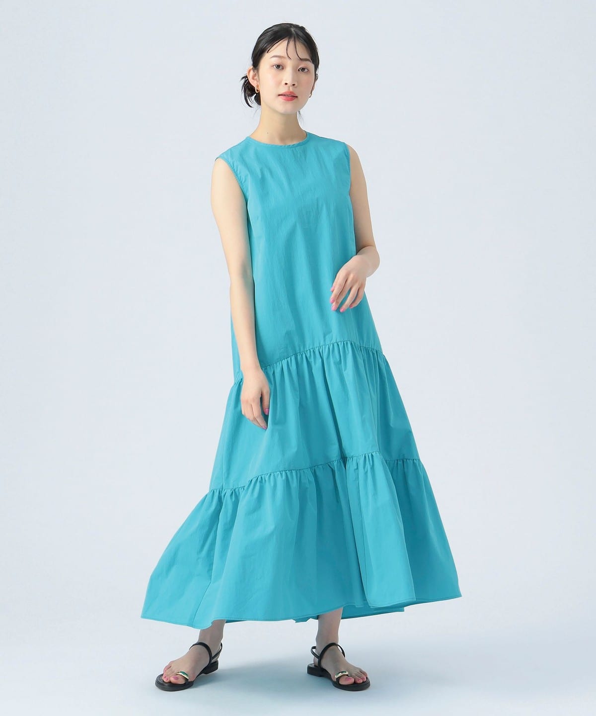 ノースリーブ ティアードワンピース ワンピース WOMEN TURQUOISE ONE SIZE ノースリーブ ティアードワンピース ワンピース WOMEN TURQUOISE ONE SIZE