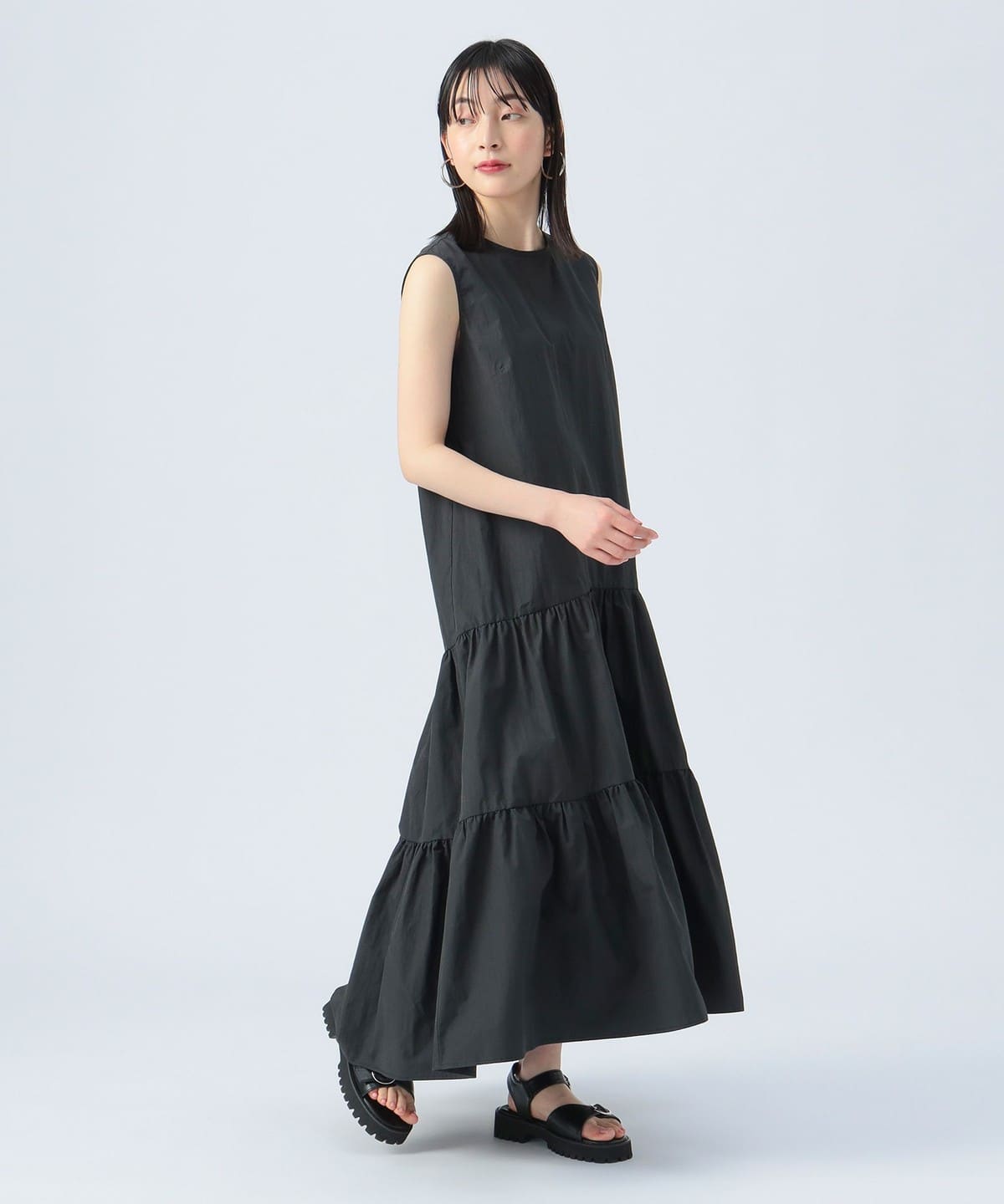 BEAMS HEART ノースリーブロングワンピース BEAMS HEART ワンピース Dカン ロング : ZOZOTOWN Yahoo!店