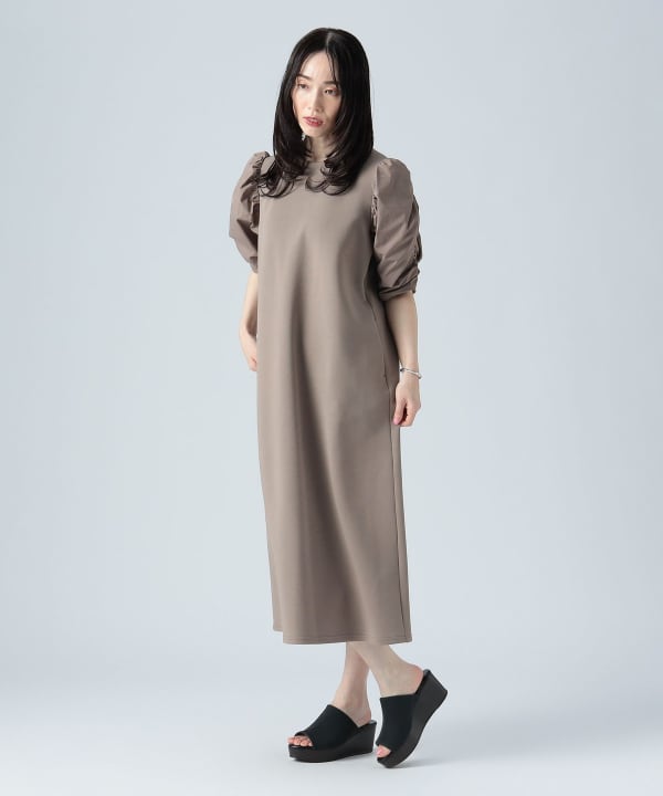 ■専用■美品 デミルクスビームス 2024SS ギャザースリーブ ワンピース Demi-Luxe BEAMS（デミルクス ビームス）の「Demi-Luxe BEAMS