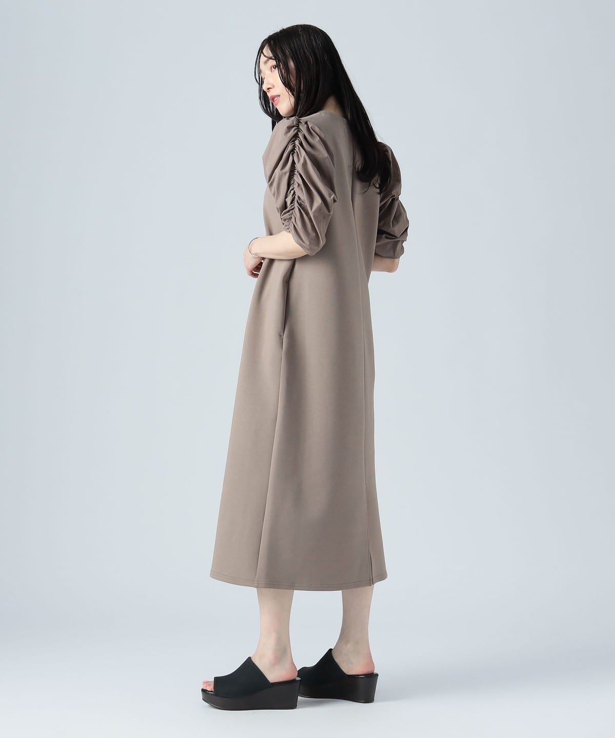 ギャザースリーブ ワンピース ワンピース WOMEN GREIGE ONE SIZE ギャザースリーブ ワンピース ワンピース WOMEN GREIGE ONE SIZE