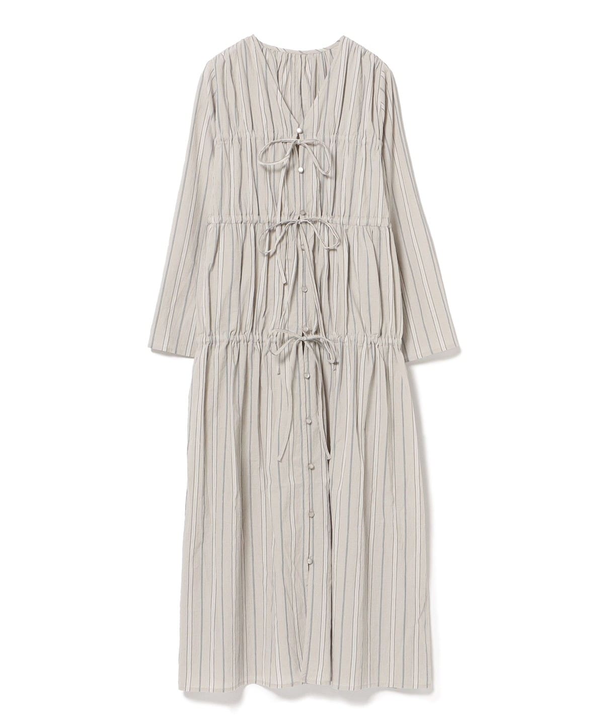 シアー ストライプ リボン ワンピース ワンピース WOMEN GREIGE ONE SIZE シアー ストライプ リボン ワンピース ワンピース WOMEN GREIGE ONE SIZE
