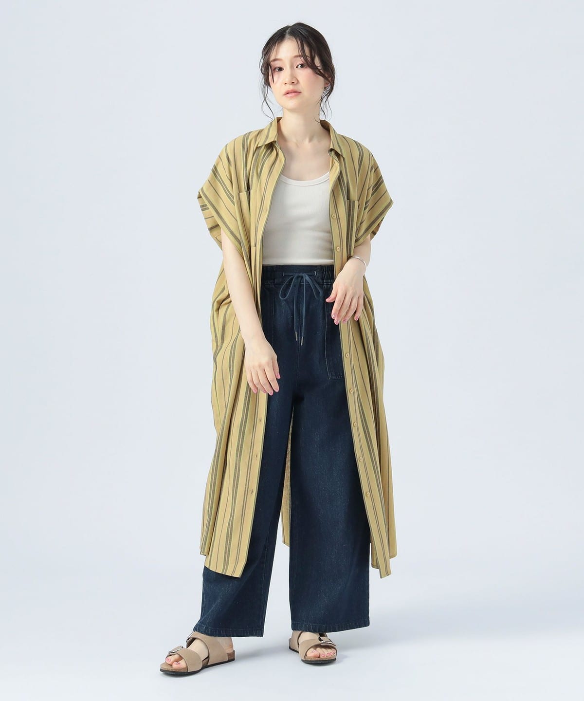 オーバーショルダー ワンピース ワンピース WOMEN YELLOW STRIPE ONE SIZE オーバーショルダー ワンピース ワンピース WOMEN YELLOW STRIPE ONE SIZE