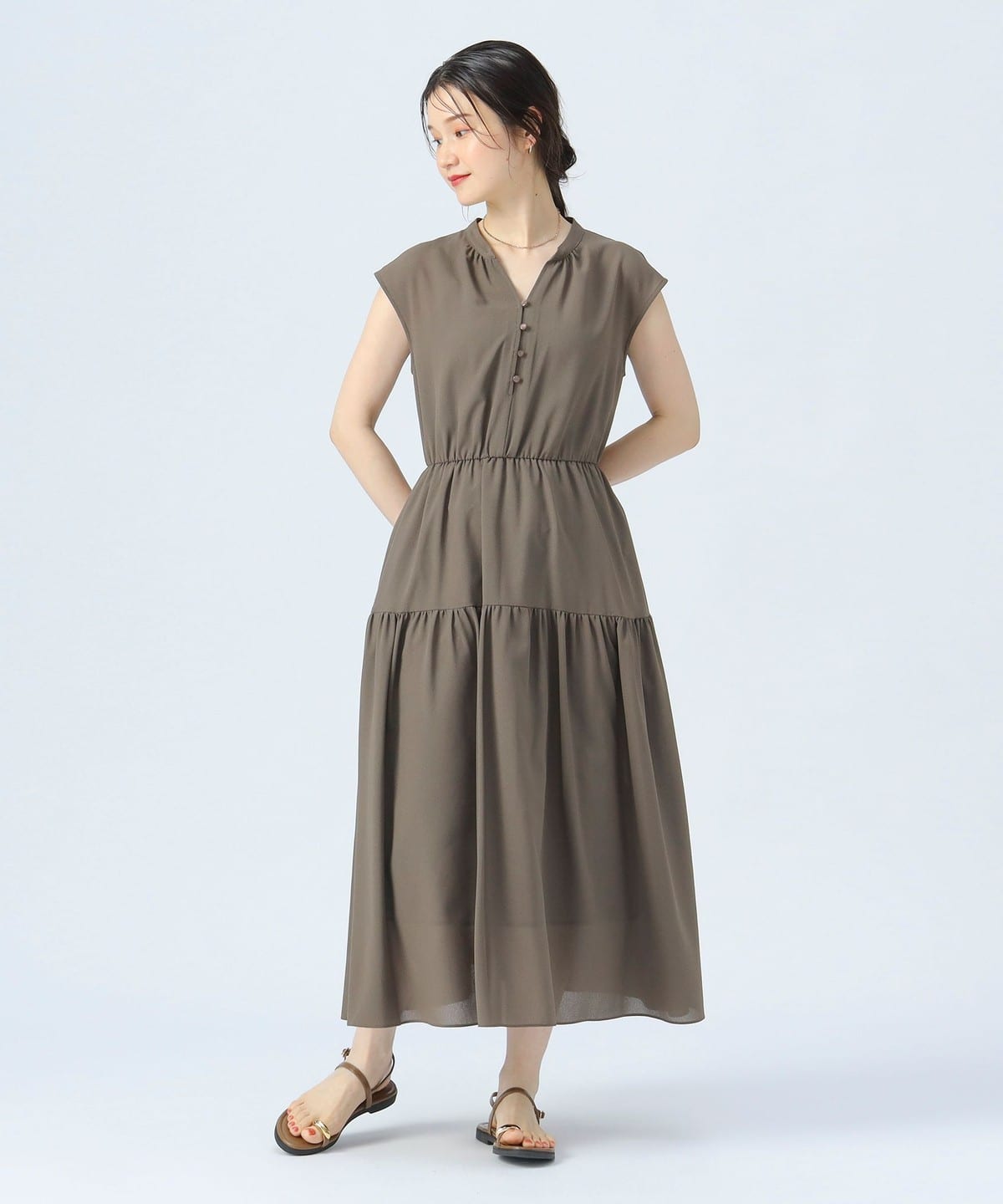 スキッパー ティアード ワンピース ワンピース WOMEN MOCHA ONE SIZE スキッパー ティアード ワンピース ワンピース WOMEN MOCHA ONE SIZE