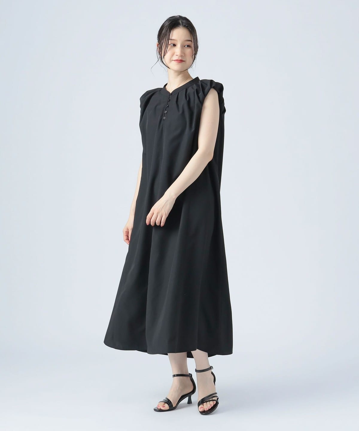 ボリューム スリーブ タック ワンピース ワンピース WOMEN BLACK ONE SIZE ボリューム スリーブ タック ワンピース ワンピース WOMEN BLACK ONE SIZE