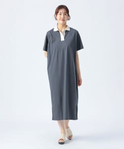 配色 ポロ ワンピース