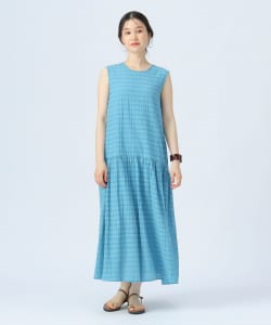 後ろリボン チェック ワンピース