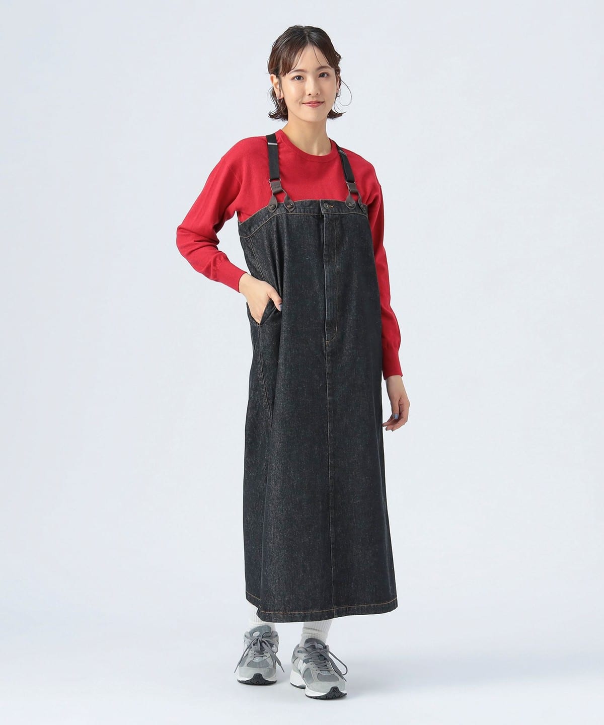 デニム ジャンパースカート ワンピース WOMEN BLACK ONE SIZE デニム ジャンパースカート ワンピース WOMEN BLACK ONE SIZE
