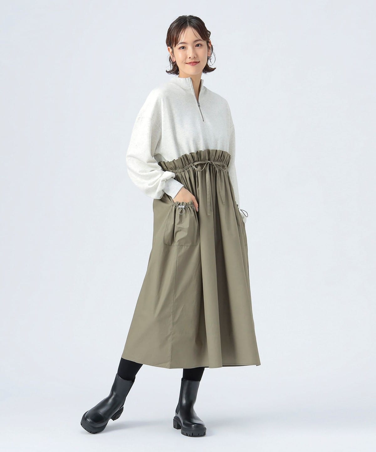 BEAMS HEART（ビームス ハート）【12/4再値下げ】異素材 ハーフ ジップ