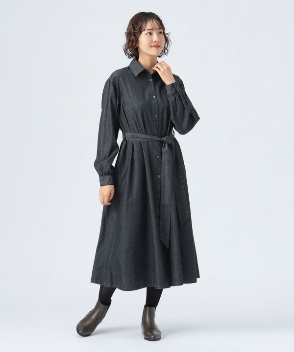 BEAMS HEART（ビームス ハート）ベルト付き デニム ワンピース