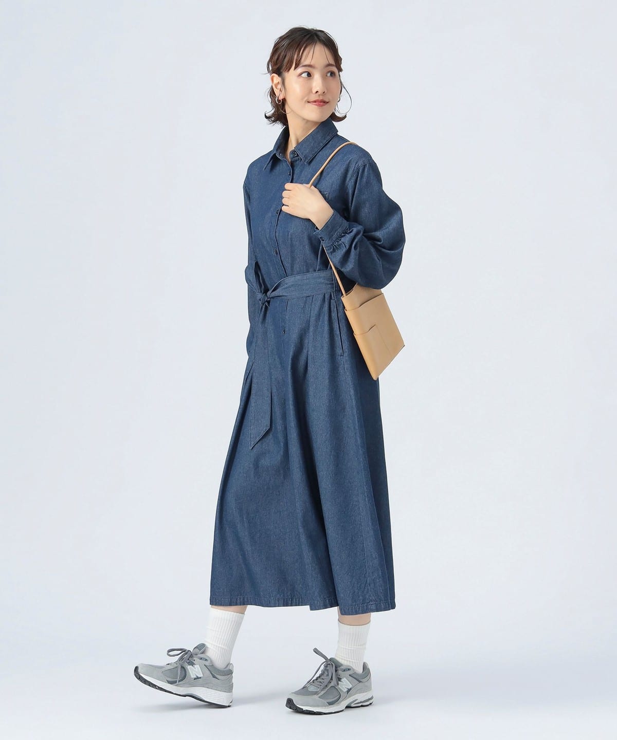 ベルト付き デニム ワンピース ワンピース WOMEN INDIGO ONE SIZE ベルト付き デニム ワンピース ワンピース WOMEN INDIGO ONE SIZE