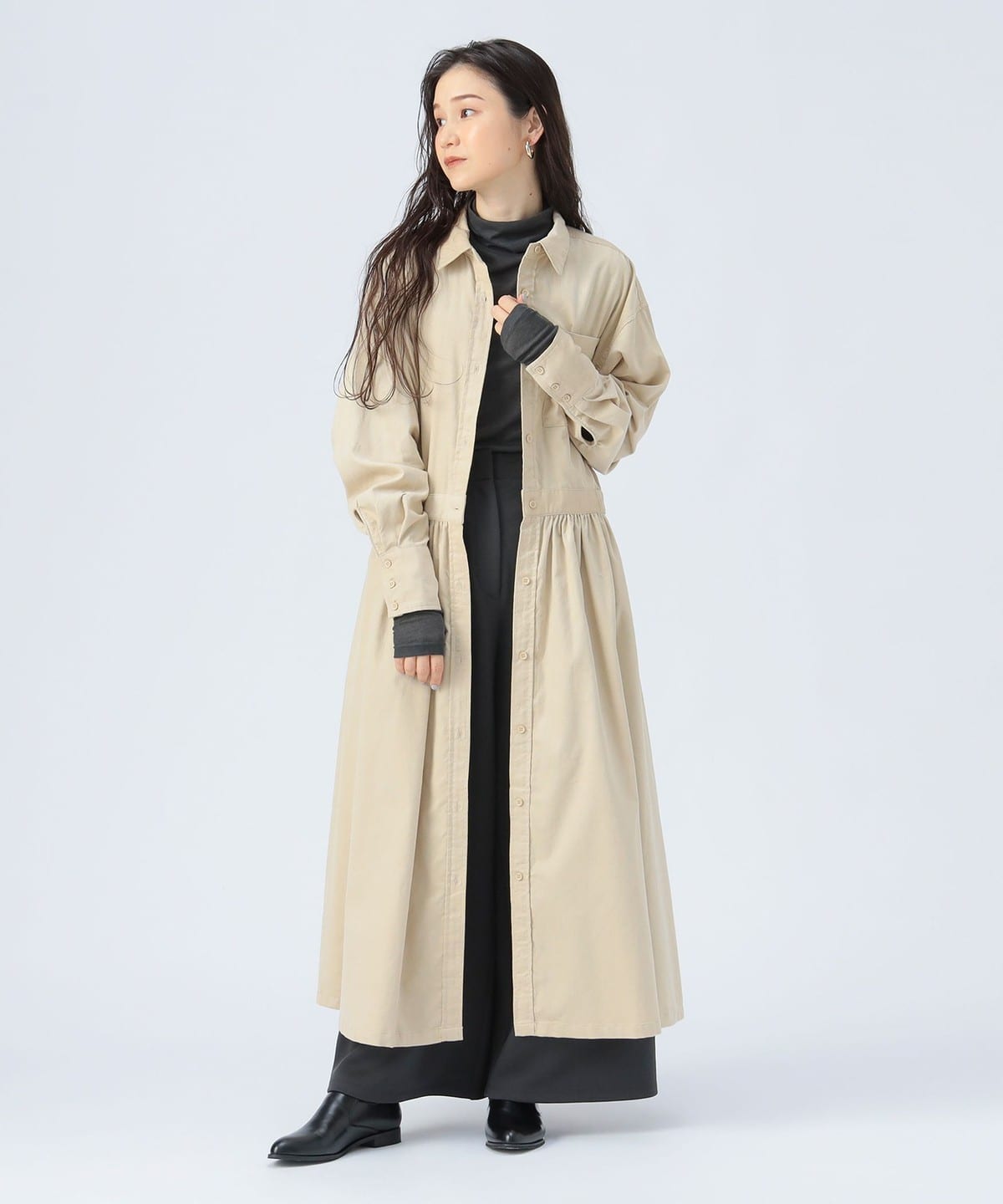 フィット & フレア 細 コーデュロイ ワンピース ワンピース WOMEN LIGHT BEIGE ONE SIZE フィット & フレア 細 コーデュロイ ワンピース ワンピース WOMEN LIGHT BEIGE ONE SIZE