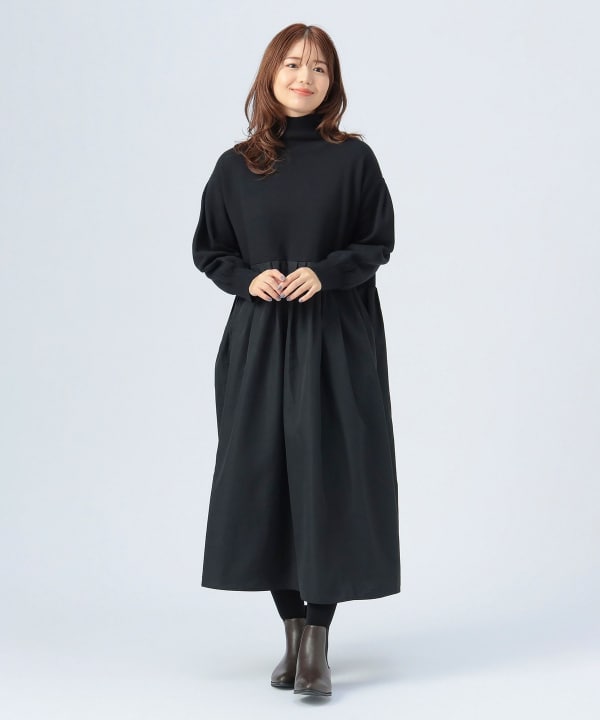 BEAMS HEART（ビームス ハート）タートルネック ニット × 異素材