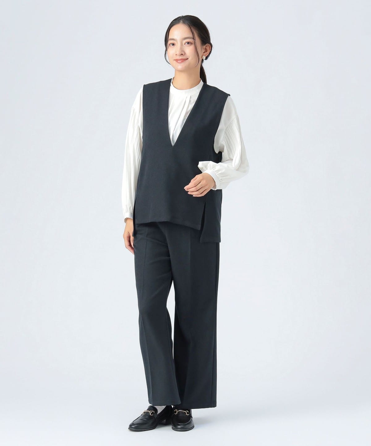 ウール 調 ベスト セットアップ パンツ WOMEN NAVY ONE SIZE ウール 調 ベスト セットアップ パンツ WOMEN NAVY ONE SIZE