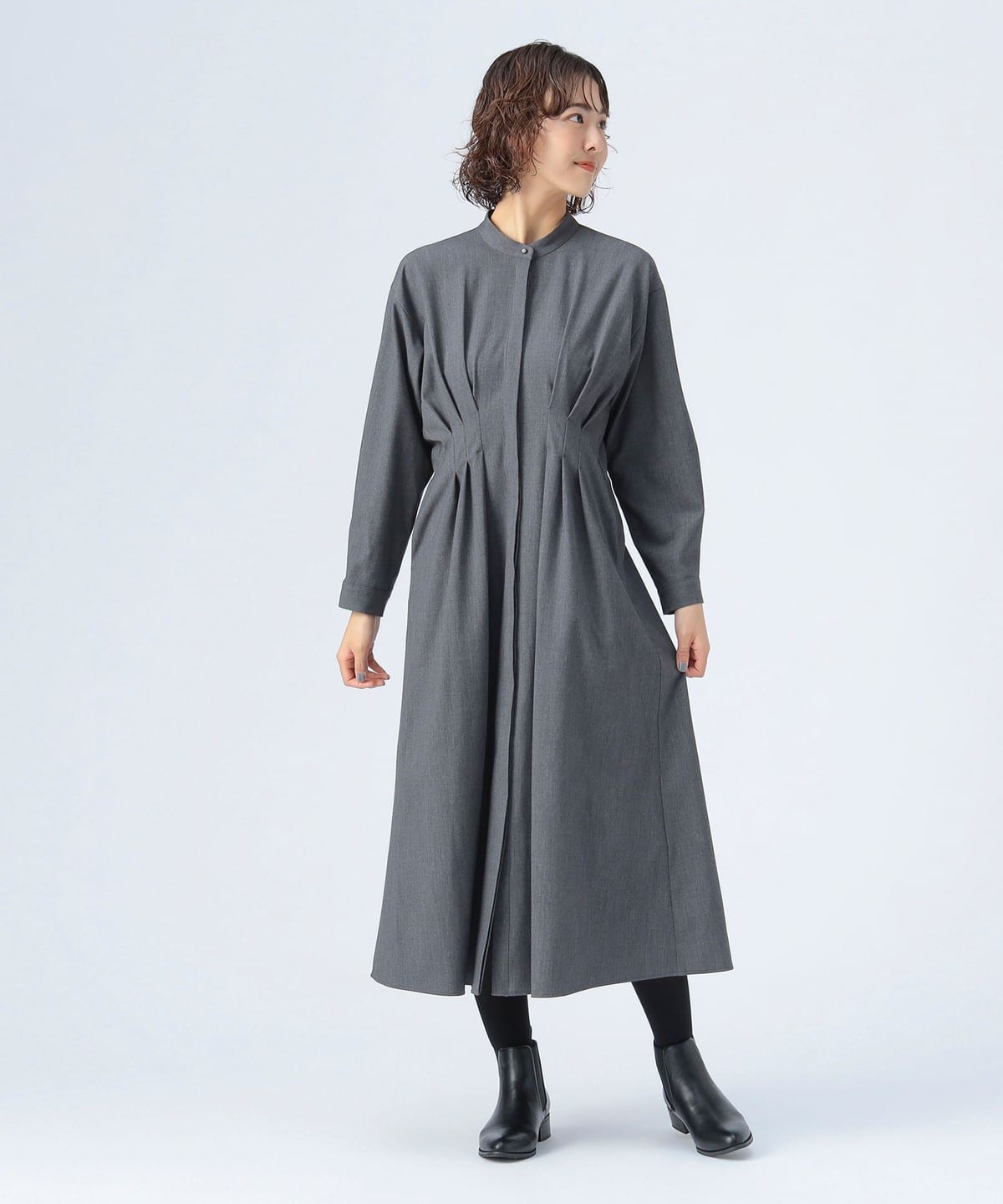 タック シェイプ シャツ ワンピース ワンピース WOMEN GREY ONE SIZE タック シェイプ シャツ ワンピース ワンピース WOMEN GREY ONE SIZE