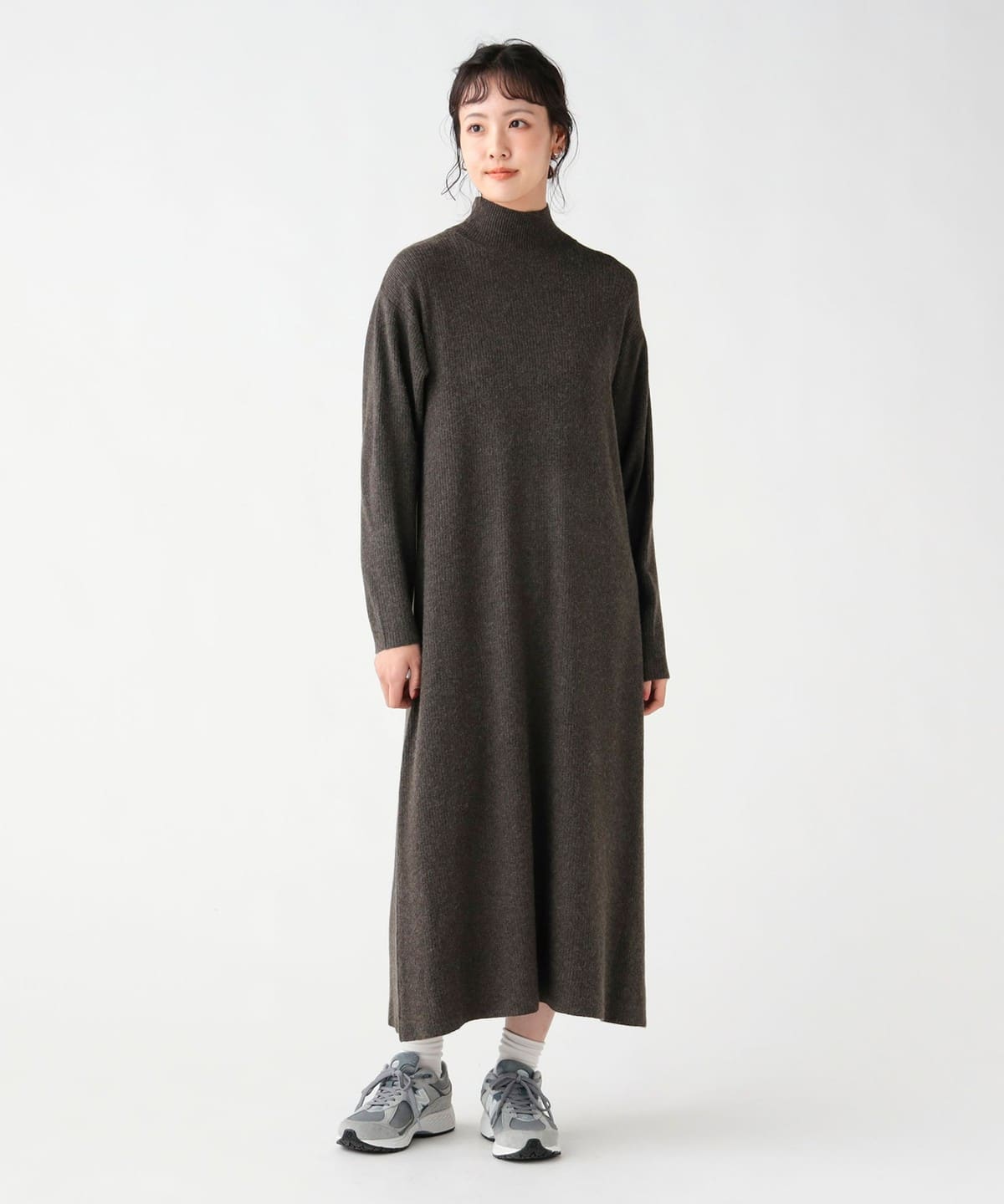 BEAMS HEART（ビームス ハート）襟スリット ハイネック ニット