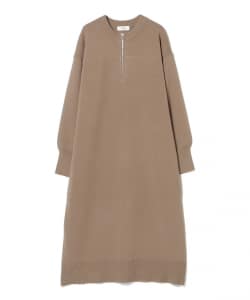 スウェットライク ハーフジップ ワンピース