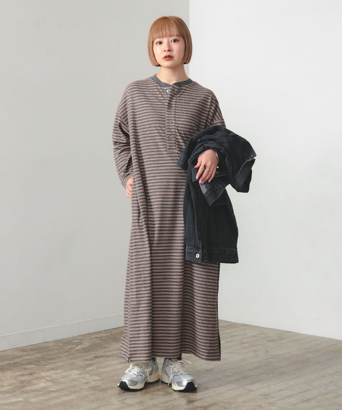 BEAMS HEART（ビームス ハート）起毛 ボーダー ワンピース（ワンピース