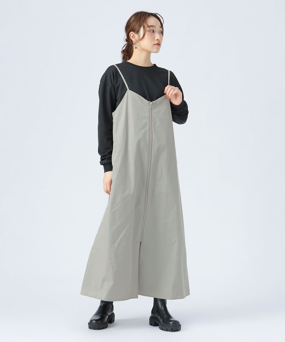破格お値下げ不可★美品BEAMS HEART standerd clothing BEAMS HEART（ビームス ハート）ジップ キャミソール ワンピース