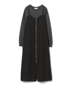 ジップ キャミソール ワンピース × スウェット プルオーバー