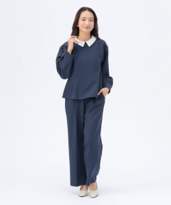 襟付き ペプラム セットアップ