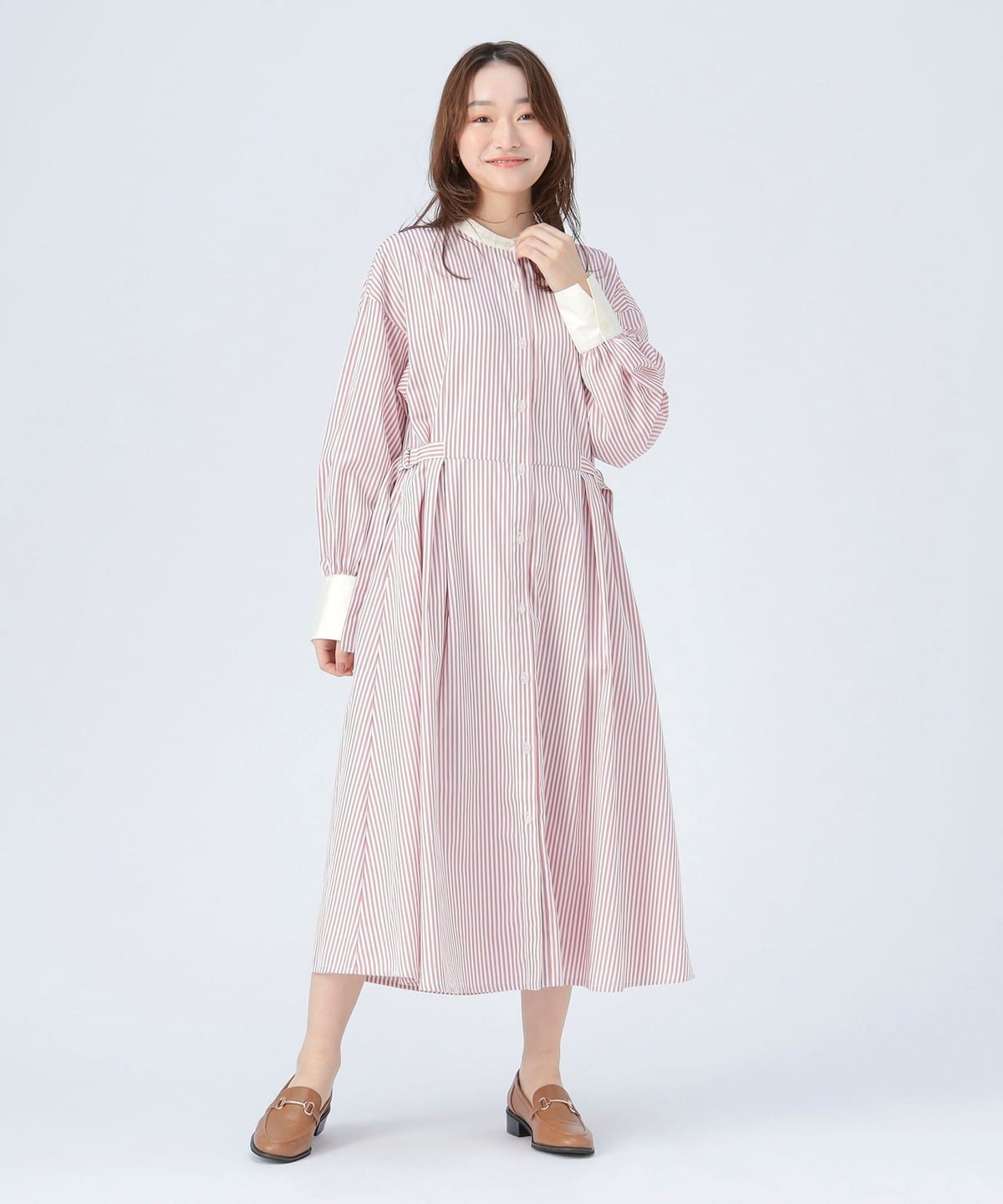希少 RED VALENTINO ハート プリーツ シャツワンピース ロング丈 BEAMS HEART（ビームス ハート）クレリック ベルト シャツワンピース