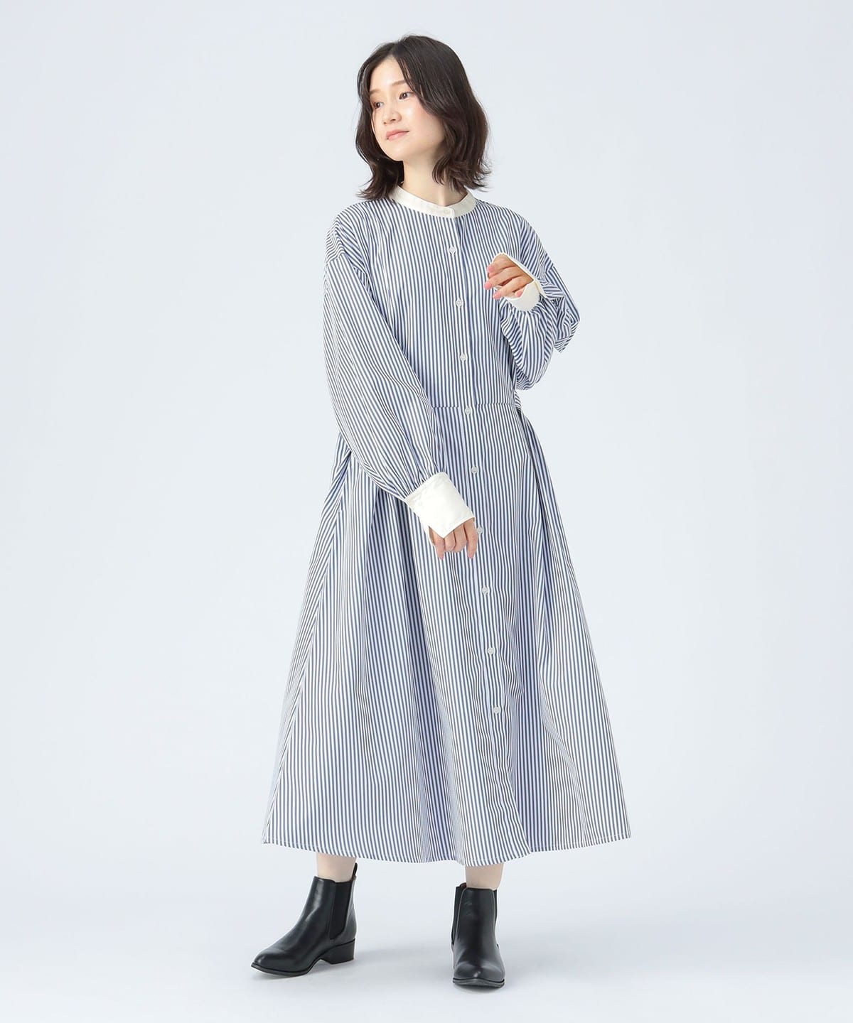 BEAMS HEART（ビームス ハート）クレリック ベルト シャツワンピース