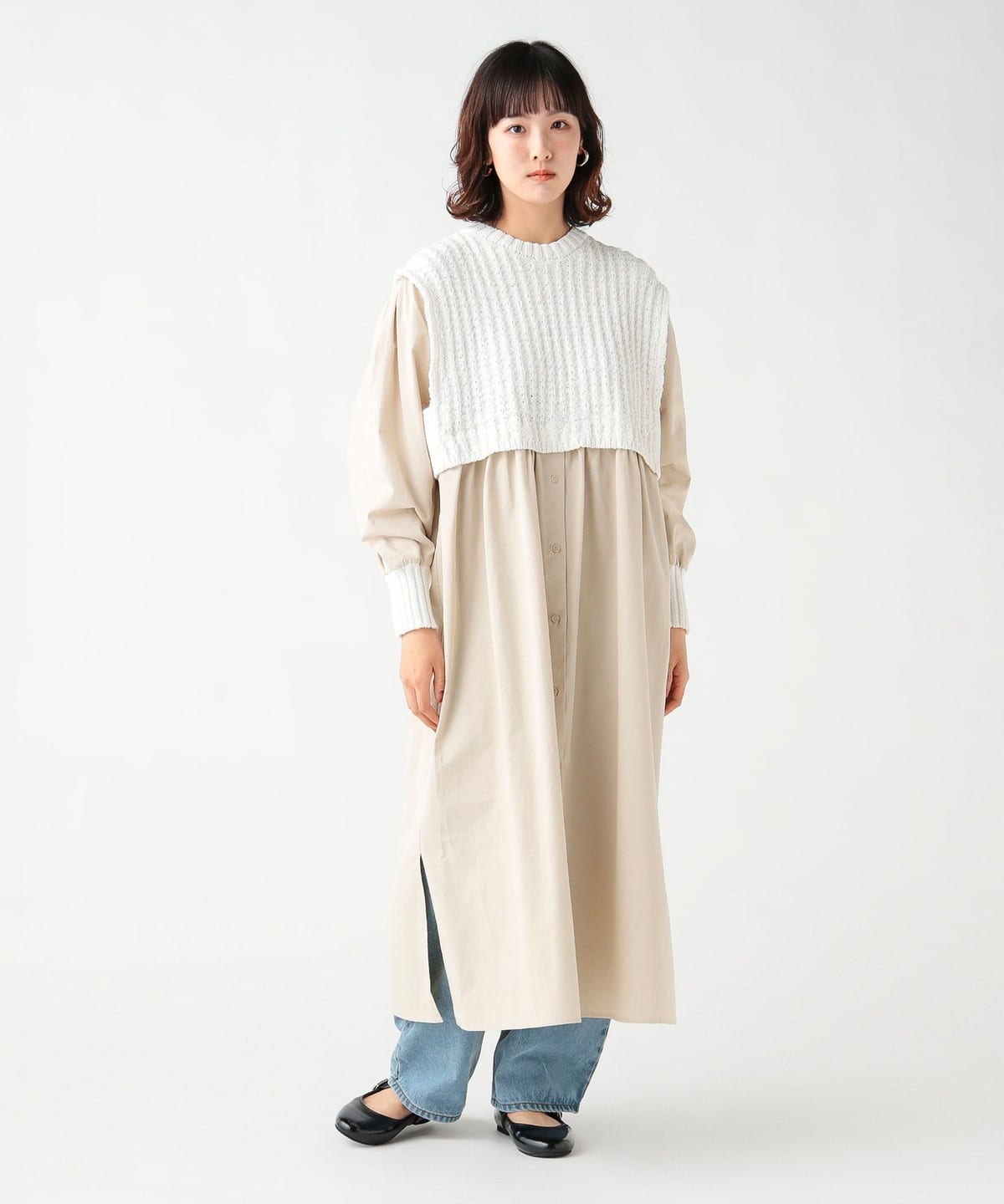 BEAMS HEART（ビームス ハート）ニット × ドッキング ワンピース